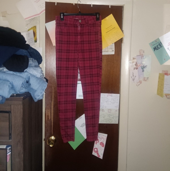 AMERICAN EAGLE High Rise Plaid Jeggings - Size 4 - Picture 3 of 9